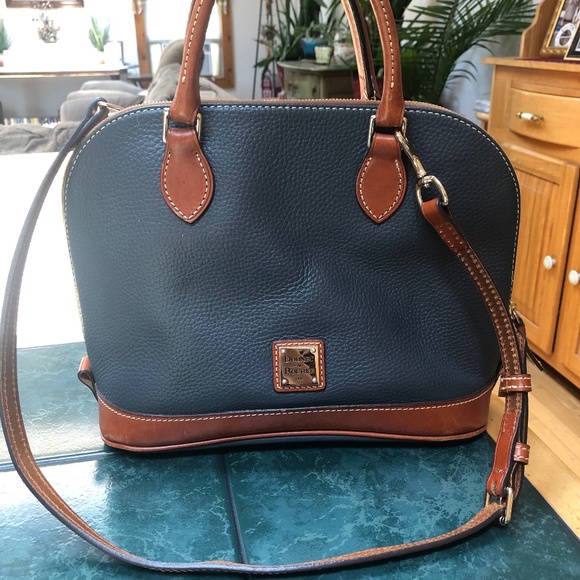 Dooney and Bourke Pebbled Leather Double Zip Satchel - Picture 1 of 15